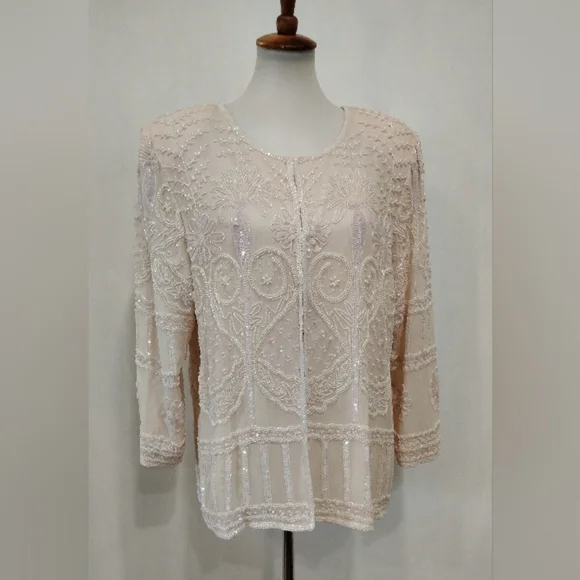 VINTAGE KAZAR BEADED EVENING JACKET - Picture 3 of 12